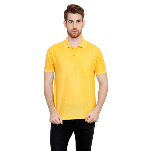 Freakn Yellow Plain Collar Slim Fit Tshirts